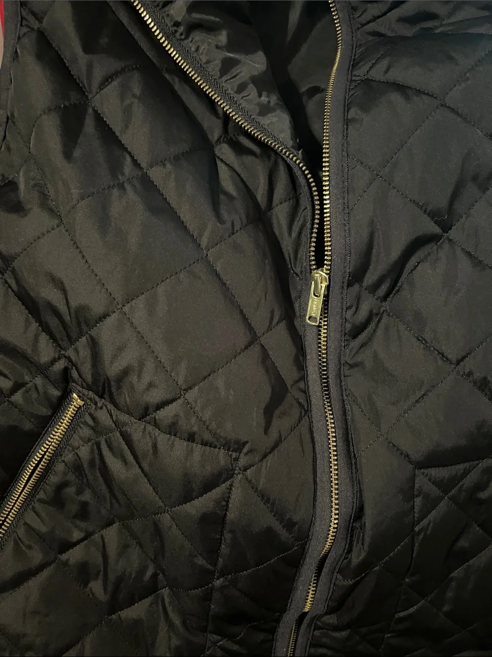 Old Navy Black Puffer Jacket with Gold-Tone Zipper